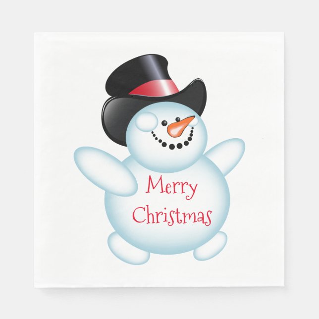 Serviette En Papier Snowman (Devant)