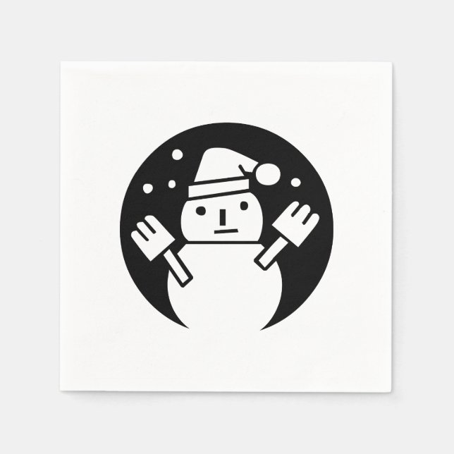 Serviette En Papier Snowman (Devant)