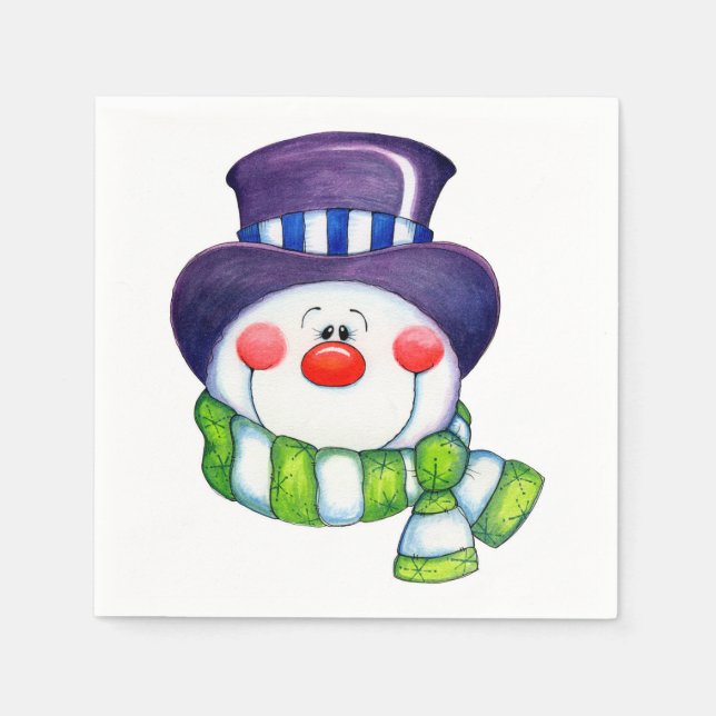 Serviette En Papier Snowman (Devant)