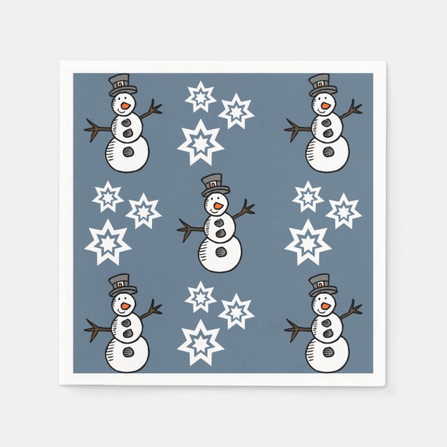 Serviette En Papier Snowman (Devant)