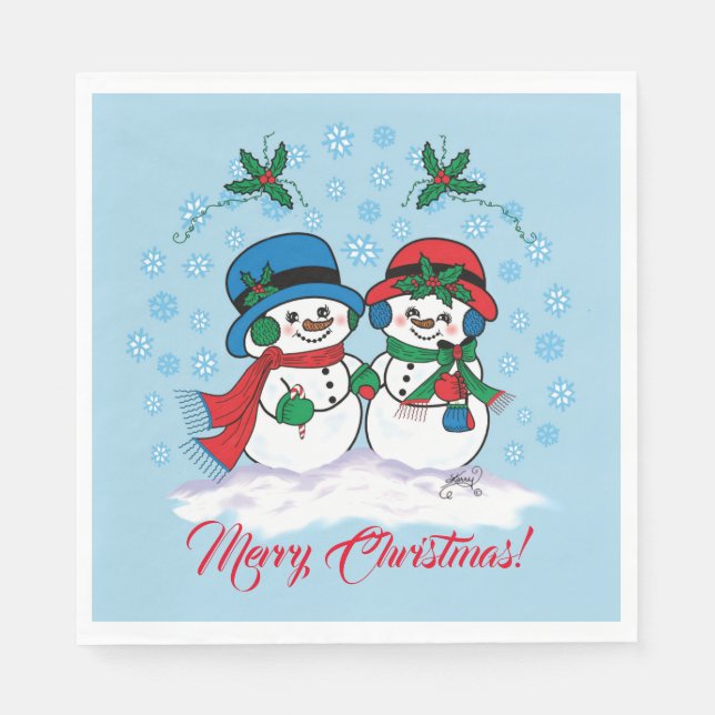 Serviette En Papier Snowman (Devant)
