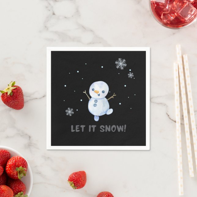 Serviette En Papier Snowman (En situation)
