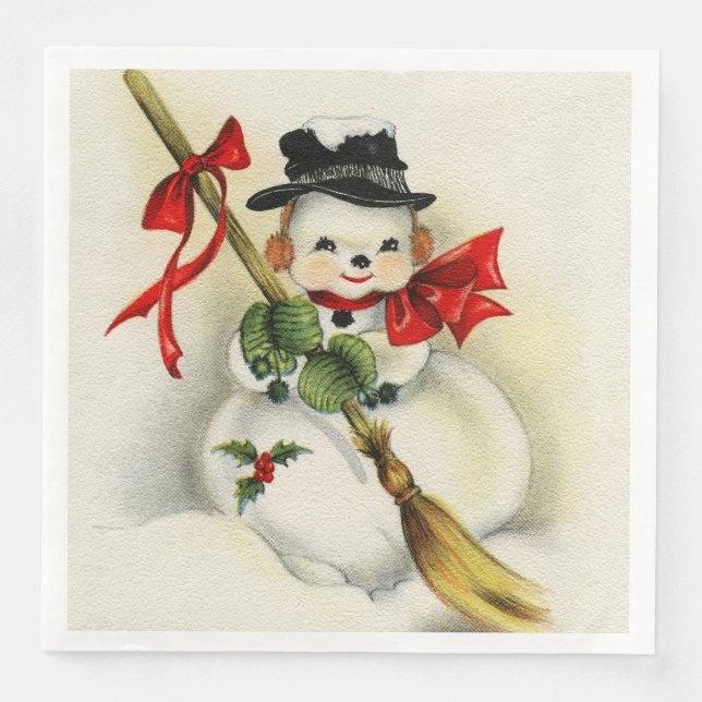 Serviette En Papier Snowman 001 (Devant)