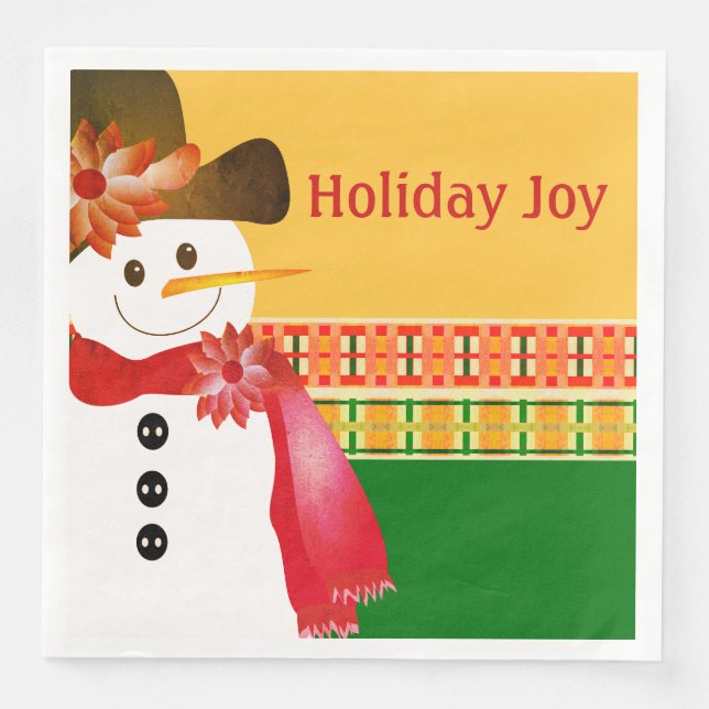 Serviette En Papier Snowman coloré (Devant)