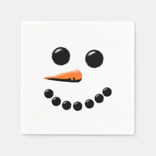 Serviette En Papier Snowman Face Winter Holiday Snowmen Xmas
