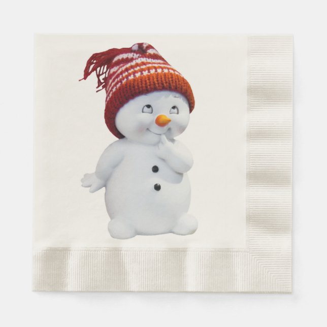SERVIETTE EN PAPIER SNOWMAN JOUEUR (Devant)