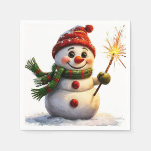 Serviette En Papier Snowman joyeux