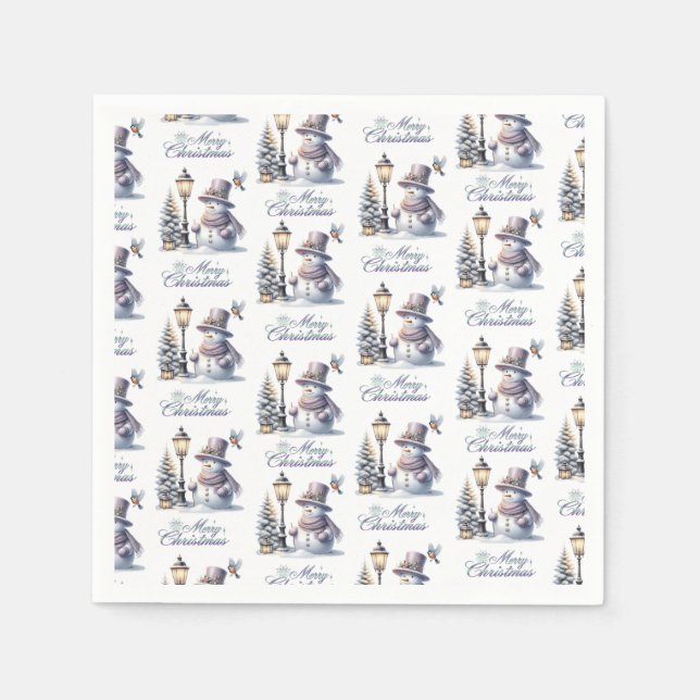 Serviette En Papier Snowman Napkin (Devant)