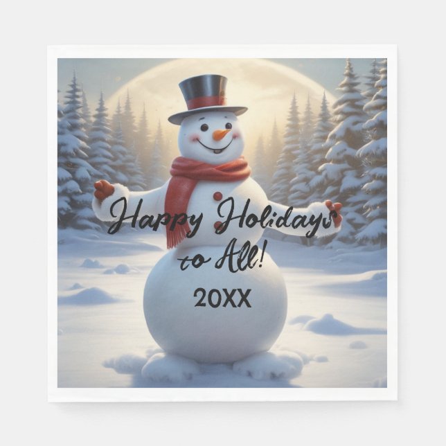 Serviette En Papier Snowman Napkins HAMbyWG (Devant)