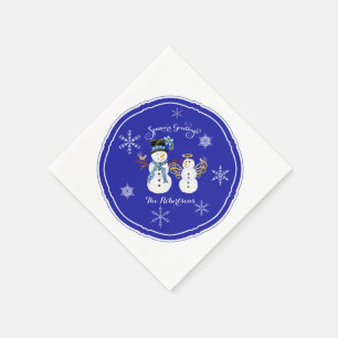 Serviette En Papier Snowman Snow Angel Snowflake Fête d'hiver