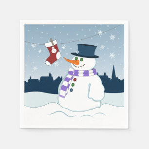 Serviette En Papier Snowman & Stocker Noël