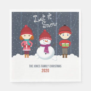 Serviette En Papier Snowman Winter Wonderland
