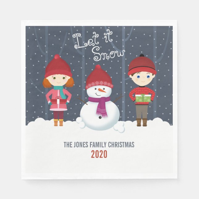 Serviette En Papier Snowman Winter Wonderland (Devant)