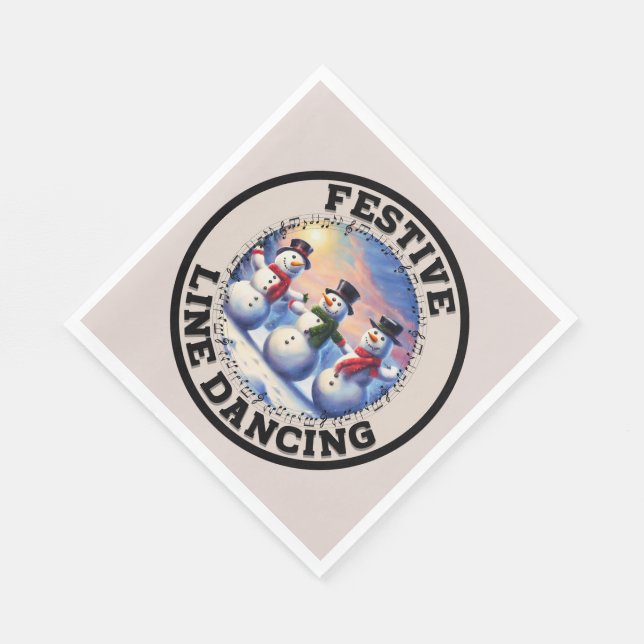 Serviette En Papier Snowmen Festif Line Dancing (Coin)