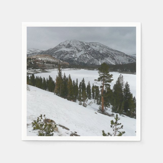 Serviette En Papier Snowy Ellery Lake California Paysage hivernal (Devant)
