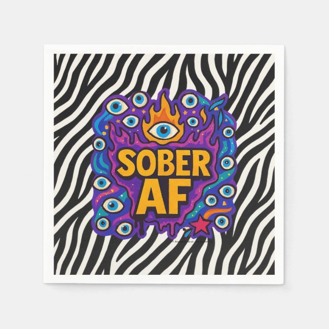 Serviette En Papier Sober AF - Motif Zèbre -  (Devant)