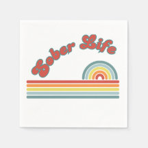 Sober Life Party Napkins Récupération Anniversaire