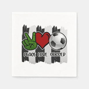 Serviette En Papier Soccer paix et amour