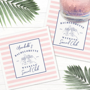 Serviette En Papier Social Club Preppy Bachelorette Party