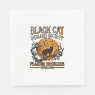 Serviette En Papier Société humanitaire du chat noir Halloween pleine