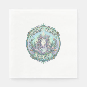 Serviette En Papier Société Magique de Graphisme de la Forêt de Licorn
