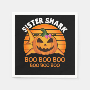 Serviette En Papier Soeur Shark Boo Boo Boo Drôle Cadeaux Halloween