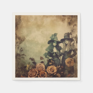 Serviette En Papier Sœurs de sorcières victoriennes antiques Sépia