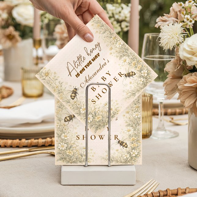 Serviette En Papier Soft Meadow Honey Bee Baby Shower (Créateur téléchargé)