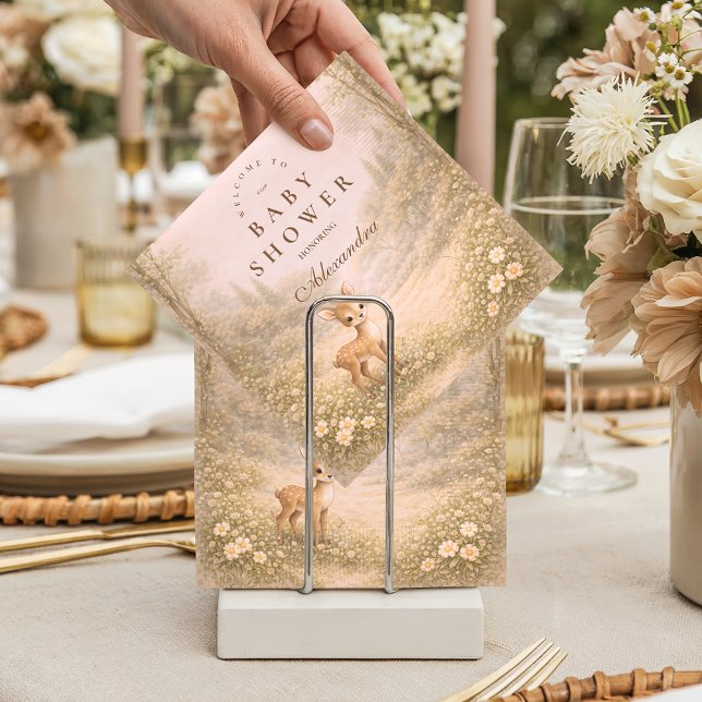 Serviette En Papier Soft Neutral Forest Critters Baby Shower (Créateur téléchargé)