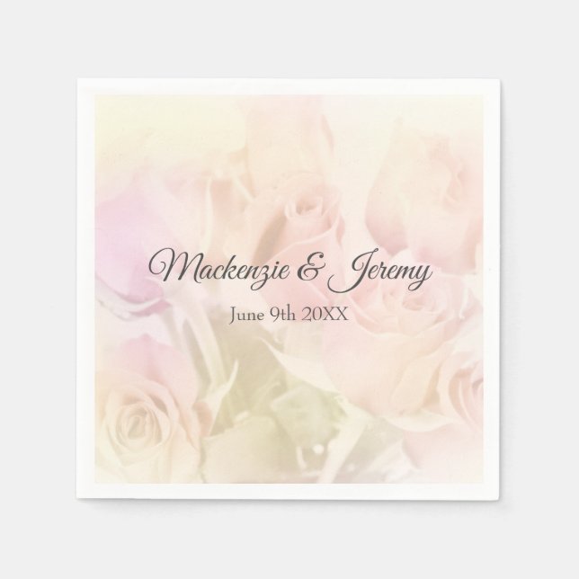 Serviette En Papier Soft Pastel Roses (Devant)