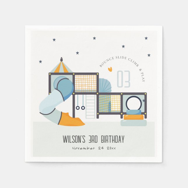 Serviette En Papier Soft Play Center Indoor Jungle Gym Anniversaire de (Devant)