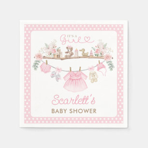 Serviette En Papier Soft rose floral vêtement bébé fille Boho Nursery