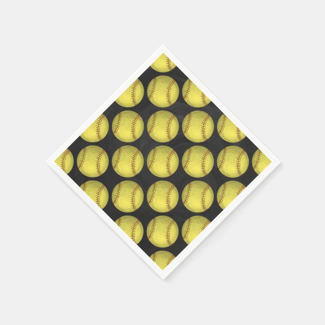 Serviette En Papier Softball motif (Coin)