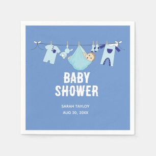 Serviette En Papier Soignée belle Blue Boy Baby shower Party
