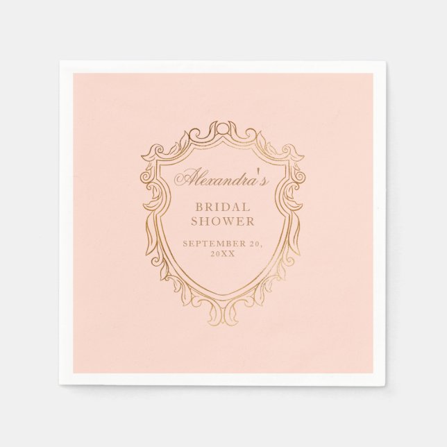 Serviette En Papier Soignée de Fête des mariées de pêche (Devant)