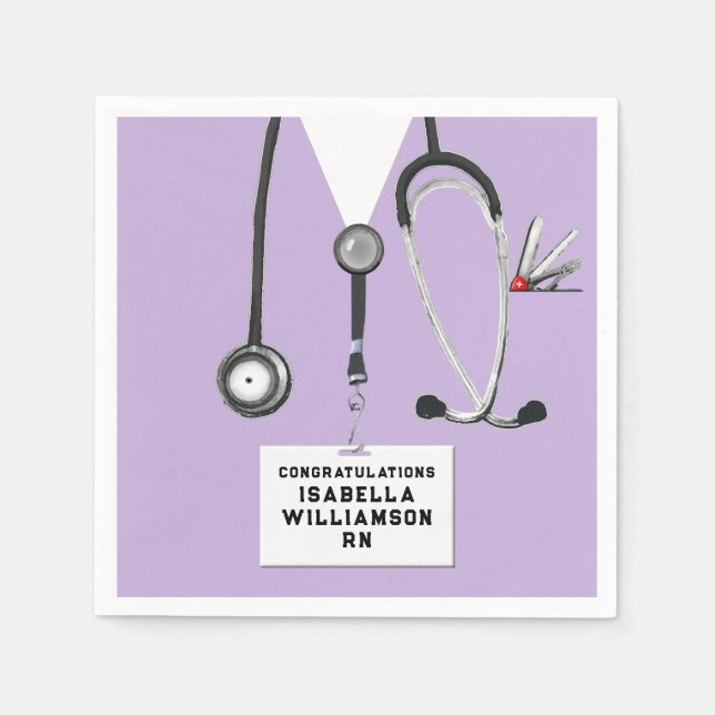 Serviette En Papier Soins infirmiers - Fête des diplômés de l'école (Devant)