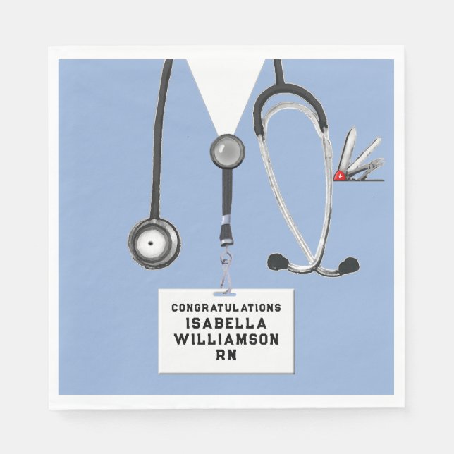 Serviette En Papier Soins infirmiers - Fête des diplômés de l'école (Devant)