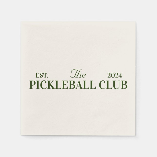 Serviette En Papier soirée à thème du club de pickleball (Devant)