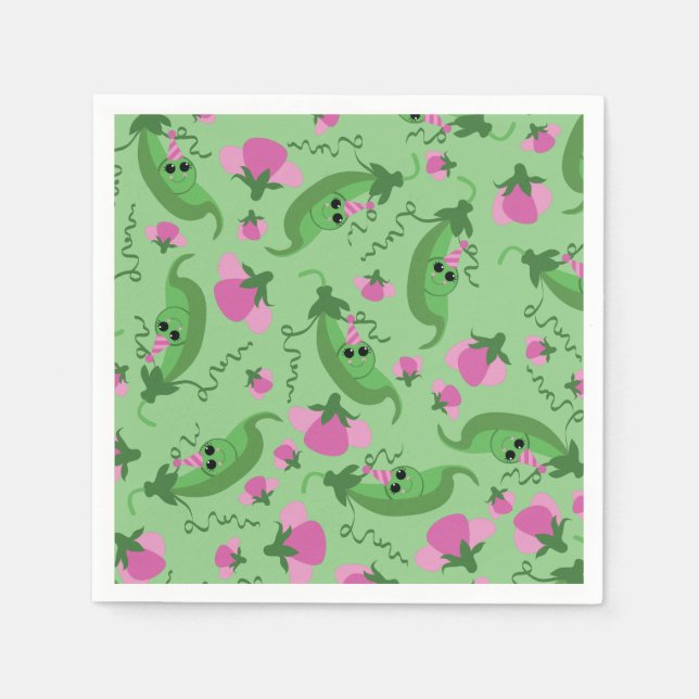 Serviette En Papier Soirée Anniversaire de enfant de pois doux (Devant)