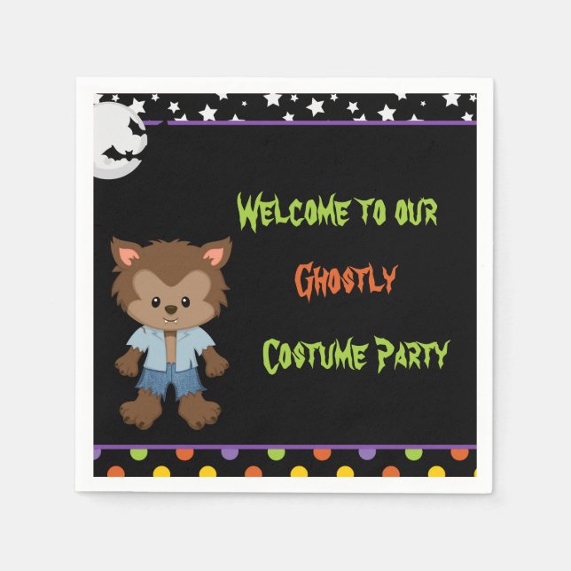 Serviette En Papier Soirée costumée pour l'Halloween (Devant)