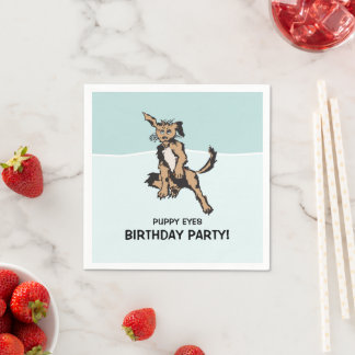 Serviette En Papier Soirée d'anniversaire aux yeux des chiots !