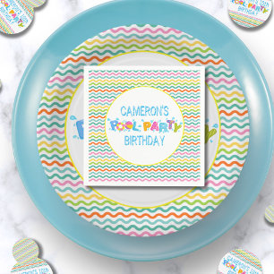 Serviette En Papier Soirée d'anniversaire de la fête de la piscine de 