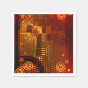 Serviette En Papier Soirée d'anniversaire disco orange des années 70