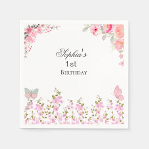 Serviette En Papier Soirée d'anniversaire florale