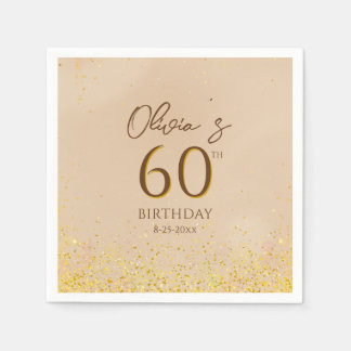 Serviette En Papier Soirée d'Anniversaire Or