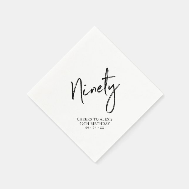 Serviette En Papier Soirée de 90e anniversaire moderne adulte (Coin)