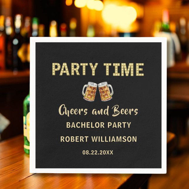 Serviette En Papier Soirée de Bachelor personnalisée (Créateur téléchargé)