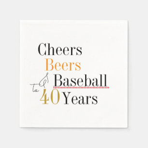 Serviette En Papier Soirée de baseball de 40e anniversaire