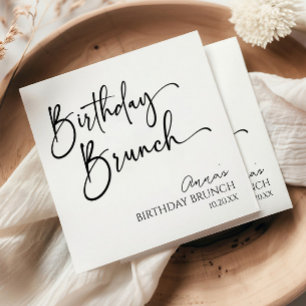 Serviette En Papier Soirée de Brunch d'Anniversaire minimaliste et mod