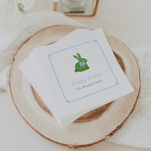 Serviette En Papier Soirée de Brunch sur lapin de Pâques Vert et Bleu